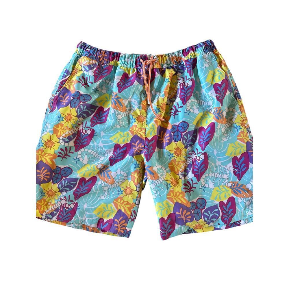 PETER MILLAR swim trunks, swim suit, floral. Size LARGE L
